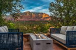 Enjoy the firepit with a private setting of Sedona`s finest views
